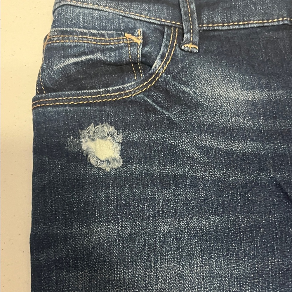 Express Blue Ripped Denim Shorts - Picture 4 of 8